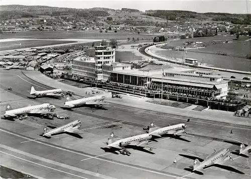 AK / Ansichtskarte  Zuerich__ZH Flughafen Klosten Fliegeraufnahme