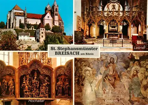 AK / Ansichtskarte 73934924 Breisach_Rhein St Stephansmuenster mit Lettner Hochaltar und Fresken