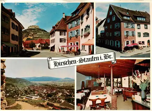 AK / Ansichtskarte 73934926 Staufen__Breisgau Burgblick Gasthaus Hirschen Gaststube Panorama