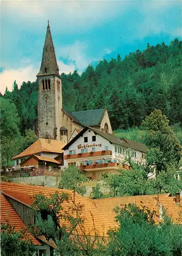 AK / Ansichtskarte 73934962 Fischerbach_Kinzigtal Kirche Gasthaus Schlossberg