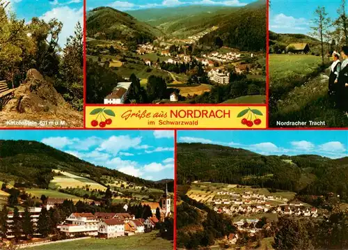 AK / Ansichtskarte  Nordrach Katzenstein Panorama Nordracher Tracht Panorama