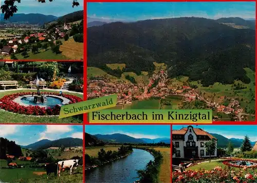 AK / Ansichtskarte  Fischerbach_Kinzigtal Panorama Park Fliegeraufnahme Kinzigpartie Gasthaus