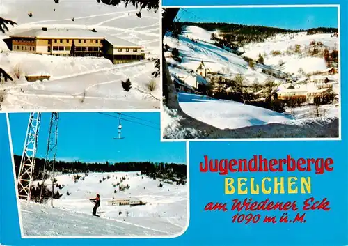 AK / Ansichtskarte 73934995 Wieden_Schwarzwald Jugendherberge Belchen Panorama Schlepplift