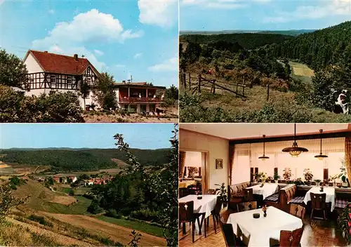 AK / Ansichtskarte  Rengershausen_Frankenberg_Eder_Nuhnetal Haus Waldblick Gaststube Panorama