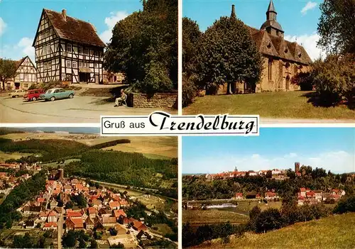 AK / Ansichtskarte  Trendelburg_Diemel_Deisel_Hessen Fachwerkhaus Kirche fliegeraufnahme Panorama