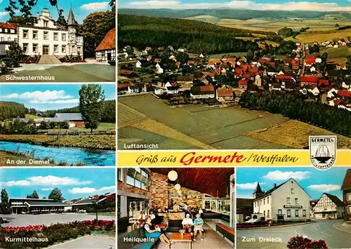 AK / Ansichtskarte 73935067 Germete_Warburg Schwesternhaus An der Diemel Kurmittelhaus Heilquelle Zum Dreieck