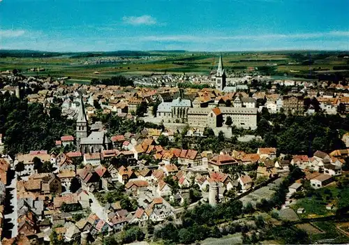 AK / Ansichtskarte 73935082 Warburg_Westfalen Fliegeraufnahme mit Schloss und Kirche