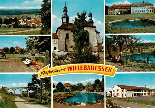 AK / Ansichtskarte 73935113 Willebadessen Teilansichten Park Viadukt Teich Kirche Schloss