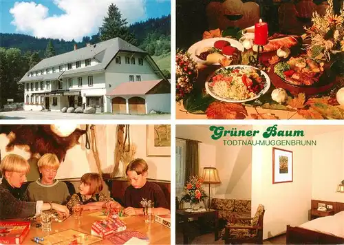 AK / Ansichtskarte  Todtnau Hotel Gasthof Gruener Baum Gastraeume Zimmer