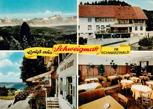 AK / Ansichtskarte 73935159 Schweigmatt_Schopfheim Panorama Cafe Pension Greiner Terrasse Gastraum