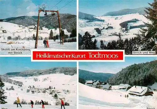 AK / Ansichtskarte 73935196 Todtmoos Skilift am Kirchberg mit Strick Panorama Skipiste