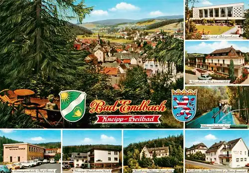 AK / Ansichtskarte 73935216 Bad_Endbach Massageschule Kneipp Badehaus Kurheim Haus Bernberg Kur und Buergerhaus Kurheim Heckenmuehle Wassertretanlage Kurheim Haus Waldesruh
