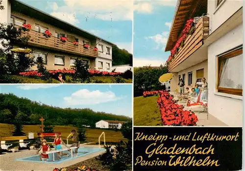 AK / Ansichtskarte 73935231 Gladenbach Kur Pension Wilhelm Wassertreten Terrasse