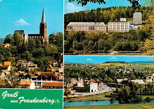 AK / Ansichtskarte 73935242 Frankenberg__Eder Kirche Sanatorium Panorama