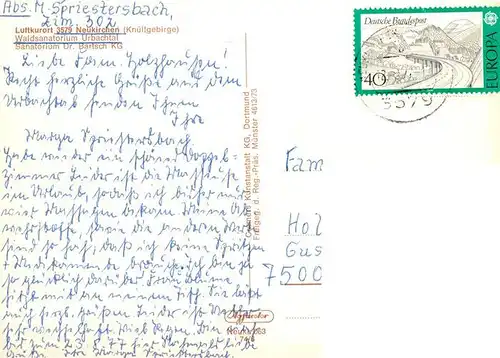 AK / Ansichtskarte  Neukirchen_Knuellgebirge Waldsanatorium Urbachtal und Klinik Dr Bartsch KG Fliegeraufnahme