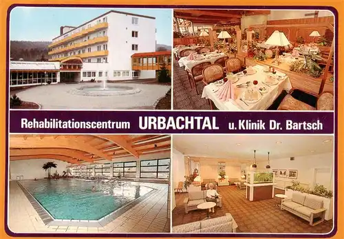 AK / Ansichtskarte  Neukirchen_Knuellgebirge Rehacentrum Urbachtal und Klinik Dr Bartsch KG Fliegeraufnahme Hallenbad Gastraum Aufenthaltsraum