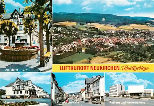 AK / Ansichtskarte 73935291 Neukirchen_Knuellgebirge Markt Gasthof Kurhessenstrasse Rathaus und Kurverwaltung 