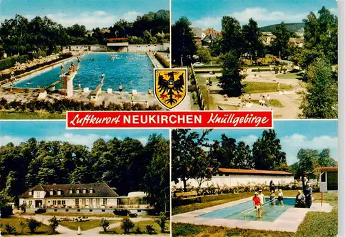 AK / Ansichtskarte 73935309 Neukirchen_Knuellgebirge Schwimbad Park Sanatorium Wassertreten