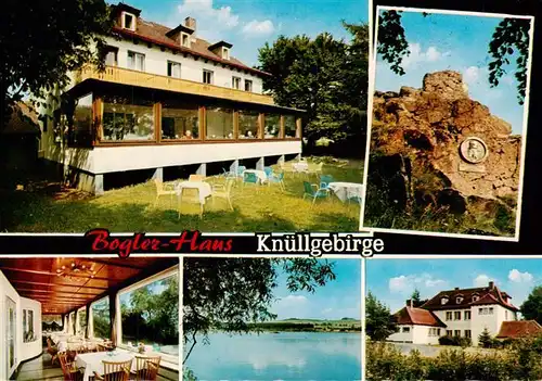 AK / Ansichtskarte 73935311 Schwarzenborn__Knuell Bogler Haus Terrasse Seepartie Felsen