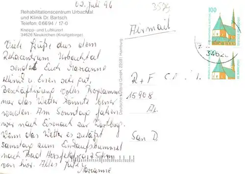 AK / Ansichtskarte  Neukirchen_Knuellgebirge Waldsanatorium Urbachtal und Klinik Dr Bartsch KG Fliegeraufnahme