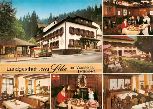 AK / Ansichtskarte  Triberg Landgasthof zur Lilie am Wasserfall Gastraeume Terrasse