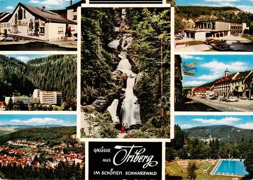 AK / Ansichtskarte 73935384 Triberg Heimatmuseum Kurhaus Wasserfall Panorama Marktplatz Schwimmbad