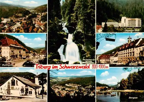 AK / Ansichtskarte 73935386 Triberg Panorama Marktplatz Heimat Museum Wasserfall Badener Hof Rathaus Bergsee