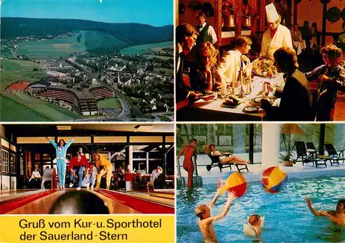 AK / Ansichtskarte  Willingen_Sauerland Fliegeraufnahme Kur und Sporthotel der Sauerland Stern Hallenba Restaurant