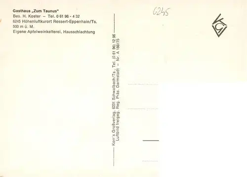 AK / Ansichtskarte 73935478 Eppenhain Fliegeraufnahme mit Gasthaus Zum Taunus