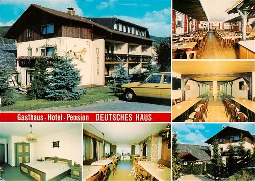 AK / Ansichtskarte  Oberems_Glashuetten_Taunus Gasthaus Hotel Pension Deutsches Haus Gastraeume Kegelbahn Zimmer