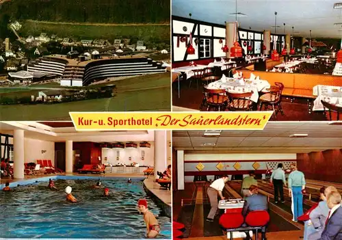 AK / Ansichtskarte 73935522 Willingen_Sauerland Kur- und Sporthotel Der Sauerlandstern Restaurant Kegelbahn Hallenbad