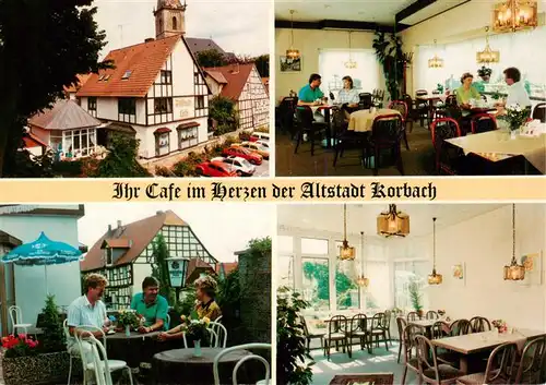 AK / Ansichtskarte 73935544 Korbach Altstadt-Café Gastraeume Terrasse