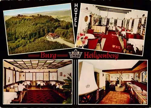 AK / Ansichtskarte 73935562 Heiligenberg_Hessen Hotel Burg Heiligenberg Restaurant Luftaufnahme