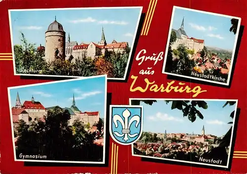 AK / Ansichtskarte  Warburg_Westfalen Sackturm Neustadtkirche Gymnasium