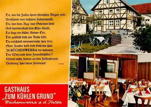 AK / Ansichtskarte 73935598 Buechenwerra Gasthaus Zum kuehlen Grund Fachwerkhaus
