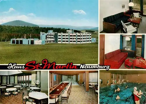 AK / Ansichtskarte 73935599 Naumburg_Hessen Haus St. Martin Familienerholungs- und Bildungsstaette Kegelbahn Hallenbad