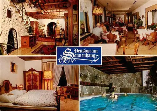 AK / Ansichtskarte  Nieste_Hessen Pension am Sonnenhang Gastraum Fremdenzimmer Hallenbad