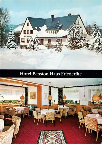 AK / Ansichtskarte  Stryck Hotel Pension Haus Friederike Gastraum Winterlandschaft