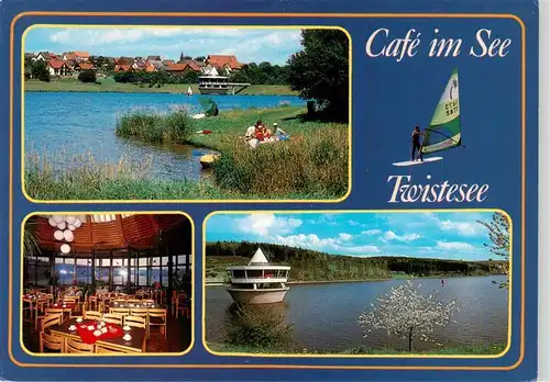 AK / Ansichtskarte 73935673 Wetterburg Cafe im See am Twistsee Gastraum Panorama