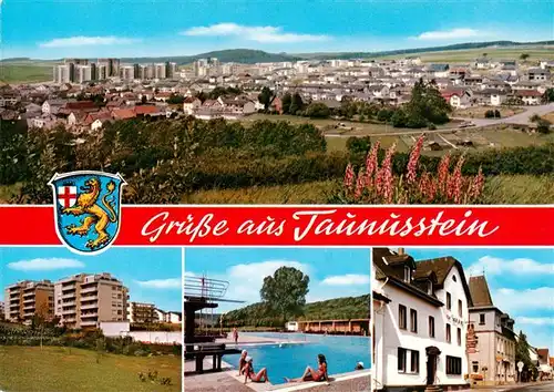 AK / Ansichtskarte 73935734 Hahn_Taunusstein Panorama Wohnblocks Schwimmba Gasthaus
