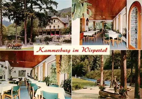 AK / Ansichtskarte 73935766 Lorch_Rheingau Gasthaus Kammerburg im Wispertal Gastraeume Park