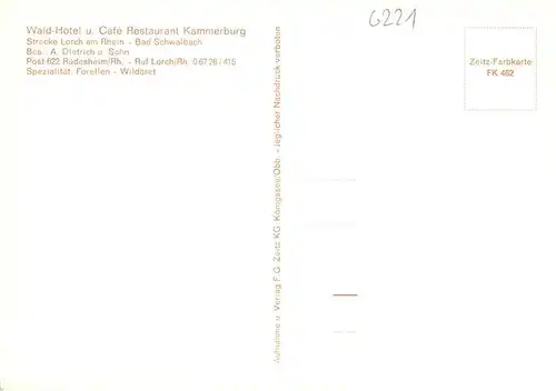 AK / Ansichtskarte  Lorch_Rheingau Waldhotel Gasthaus Kammerburg im Wispertal