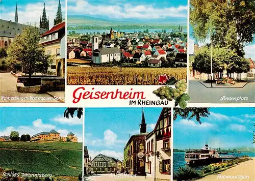 AK / Ansichtskarte 73935773 Geisenheim_Rheingau Roemerberg Panorama Lindenplatz Schloss Johannisberg Rathaus Rheinanlagen
