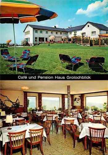 AK / Ansichtskarte  Presberg_Rheingau_Ruedesheim Cafe Pension Haus Grolochblick Gastraum