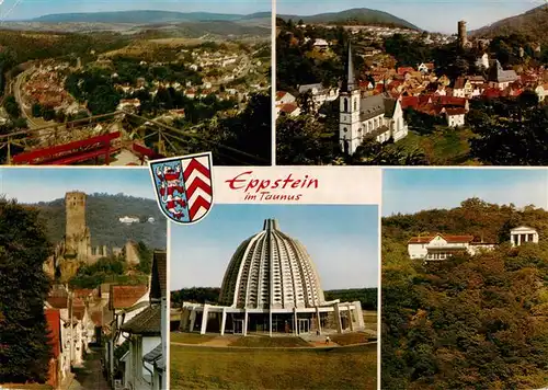 AK / Ansichtskarte 73935793 Eppstein_Taunus Panorama Kirche Burg Halle