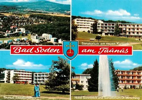 AK / Ansichtskarte 73935817 Bad_Soden__Taunus Panorama Sanatorium am neuen Kurpark Taunus Sanatorium Hotel Sonnblick und Sanatorium Dr Mirsching