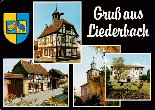 AK / Ansichtskarte 73935823 Liederbach_Taunus Fachwerkhaeuser Kirche Villa