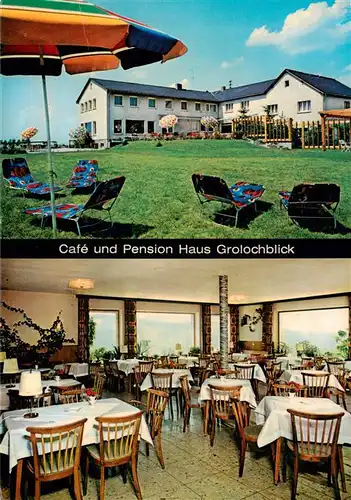 AK / Ansichtskarte  Presberg_Rheingau_Ruedesheim Cafe Pension Haus Grolochblick Gastraum