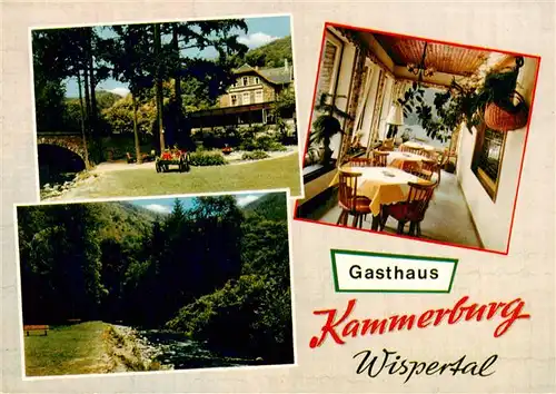 AK / Ansichtskarte  Ruedesheim_am_Rhein Gasthaus Kammerburg im Wispertal Gaststube Park