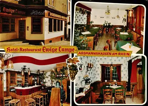 AK / Ansichtskarte 73935852 Assmannshausen_Rhein Hotel Restaurant Ewige Lampe Gastraeume Bar